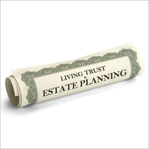  Rolled paper titled "Living Trust and Estate Planning